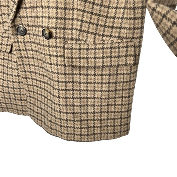 Everlane The ReWool Double Breasted Blazer Beige Houndstooth Size 4 NEW - Picture 9 of 12